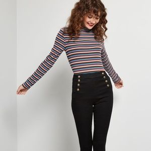 Modcloth High Waisted Sailorette Jeans in Black
